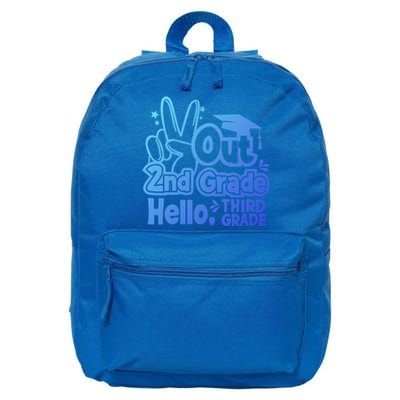 Peace Out 2Nd Grade Hello 3Rd Grade Teacher Graduation Cap Funny Gift 16 in Basic Backpack