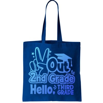 Peace Out 2Nd Grade Hello 3Rd Grade Teacher Graduation Cap Funny Gift Tote Bag