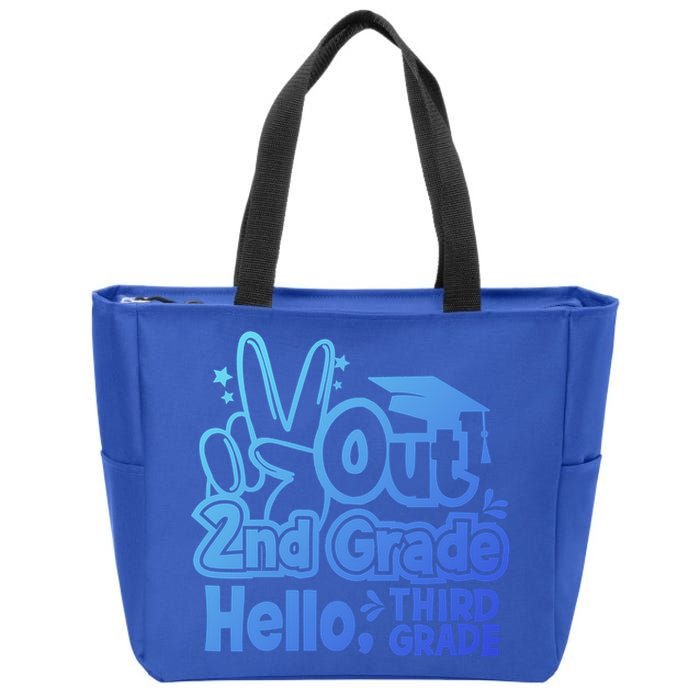 Peace Out 2Nd Grade Hello 3Rd Grade Teacher Graduation Cap Funny Gift Zip Tote Bag