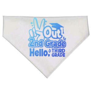 Peace Out 2Nd Grade Hello 3Rd Grade Teacher Graduation Cap Funny Gift USA-Made Doggie Bandana