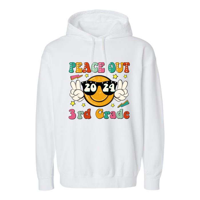 Peace Out 2024 3rd Grade Garment-Dyed Fleece Hoodie