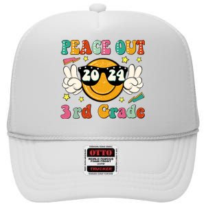 Peace Out 2024 3rd Grade High Crown Mesh Back Trucker Hat