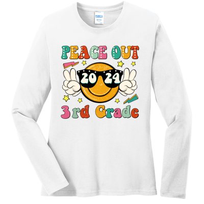 Peace Out 2024 3rd Grade Ladies Long Sleeve Shirt