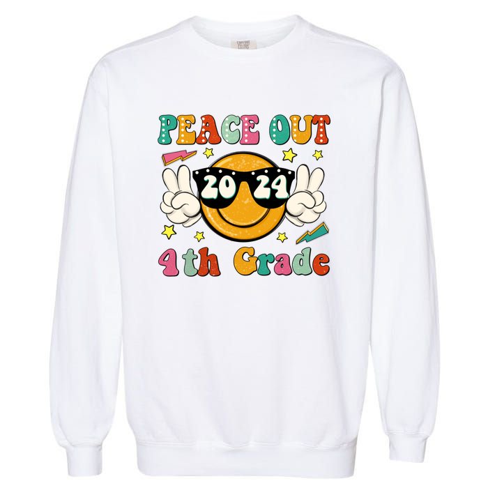 Peace Out 2024 4th Grade Garment-Dyed Sweatshirt