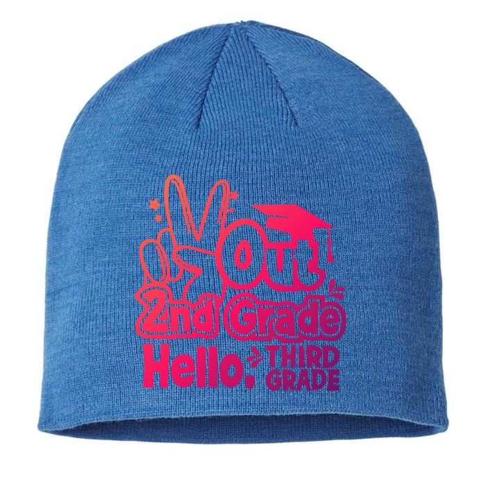 Peace Out 2Nd Grade Hello 3Rd Grade Teacher Graduation Cap Funny Gift Sustainable Beanie