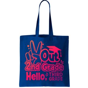 Peace Out 2Nd Grade Hello 3Rd Grade Teacher Graduation Cap Funny Gift Tote Bag