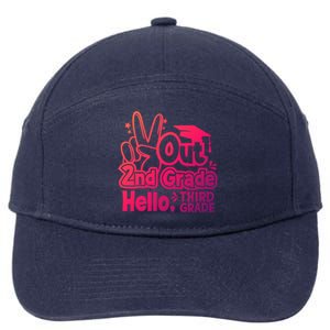 Peace Out 2Nd Grade Hello 3Rd Grade Teacher Graduation Cap Funny Gift 7-Panel Snapback Hat