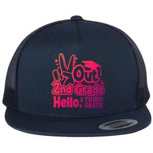 Peace Out 2Nd Grade Hello 3Rd Grade Teacher Graduation Cap Funny Gift Flat Bill Trucker Hat