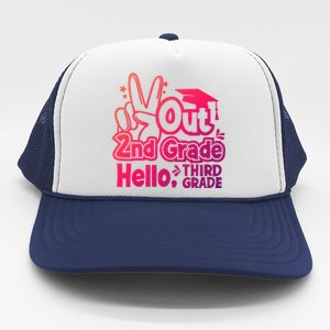 Peace Out 2Nd Grade Hello 3Rd Grade Teacher Graduation Cap Funny Gift Trucker Hat