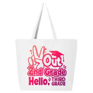 Peace Out 2Nd Grade Hello 3Rd Grade Teacher Graduation Cap Funny Gift 25L Jumbo Tote