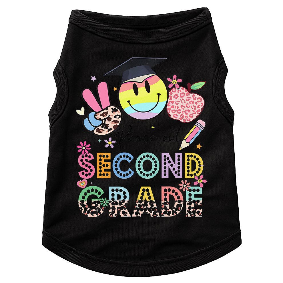 Peace Out 2nd Second Grade Graduation Last Day Of School Doggie Tank