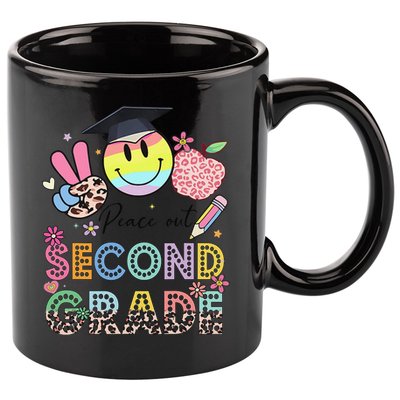 Peace Out 2nd Second Grade Graduation Last Day Of School 11oz C Handle Ceramic Mug