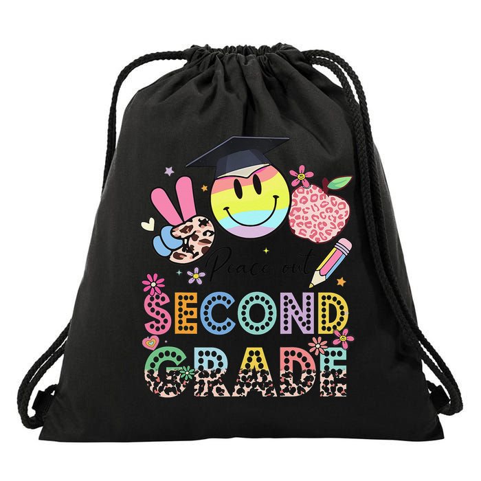 Peace Out 2nd Second Grade Graduation Last Day Of School Drawstring Bag