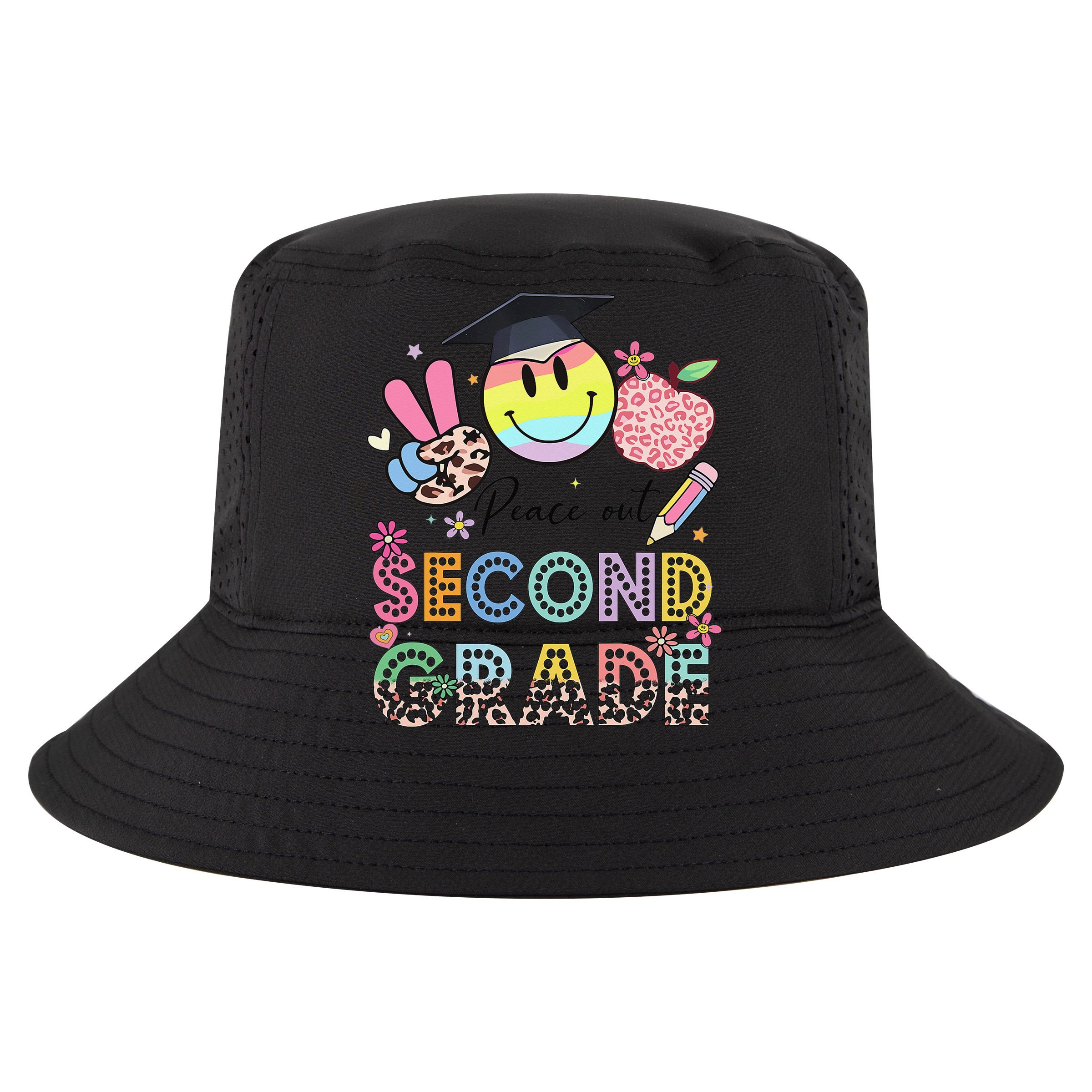 Peace Out 2nd Second Grade Graduation Last Day Of School Flat Bill Trucker Hat