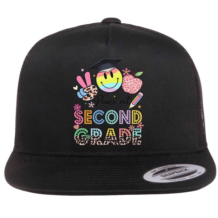 Peace Out 2nd Second Grade Graduation Last Day Of School Flat Bill Trucker Hat