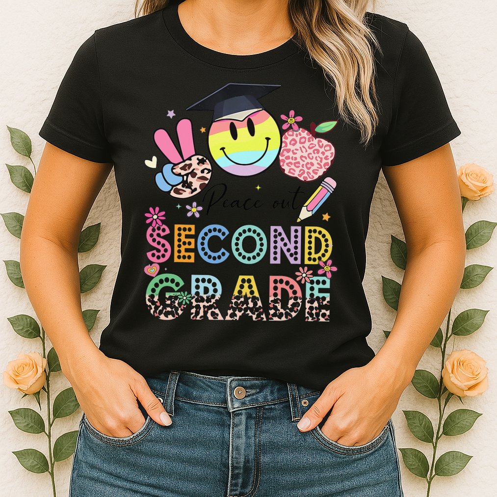 Peace Out 2nd Second Grade Graduation Last Day Of School Womens T-Shirt