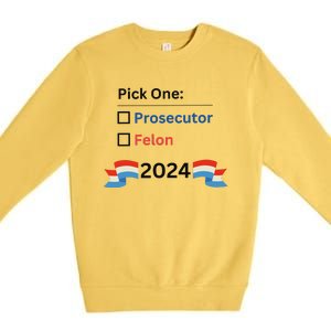 Pick One 2024 Funny Election Premium Crewneck Sweatshirt