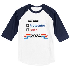 Pick One 2024 Funny Election Baseball Sleeve Shirt