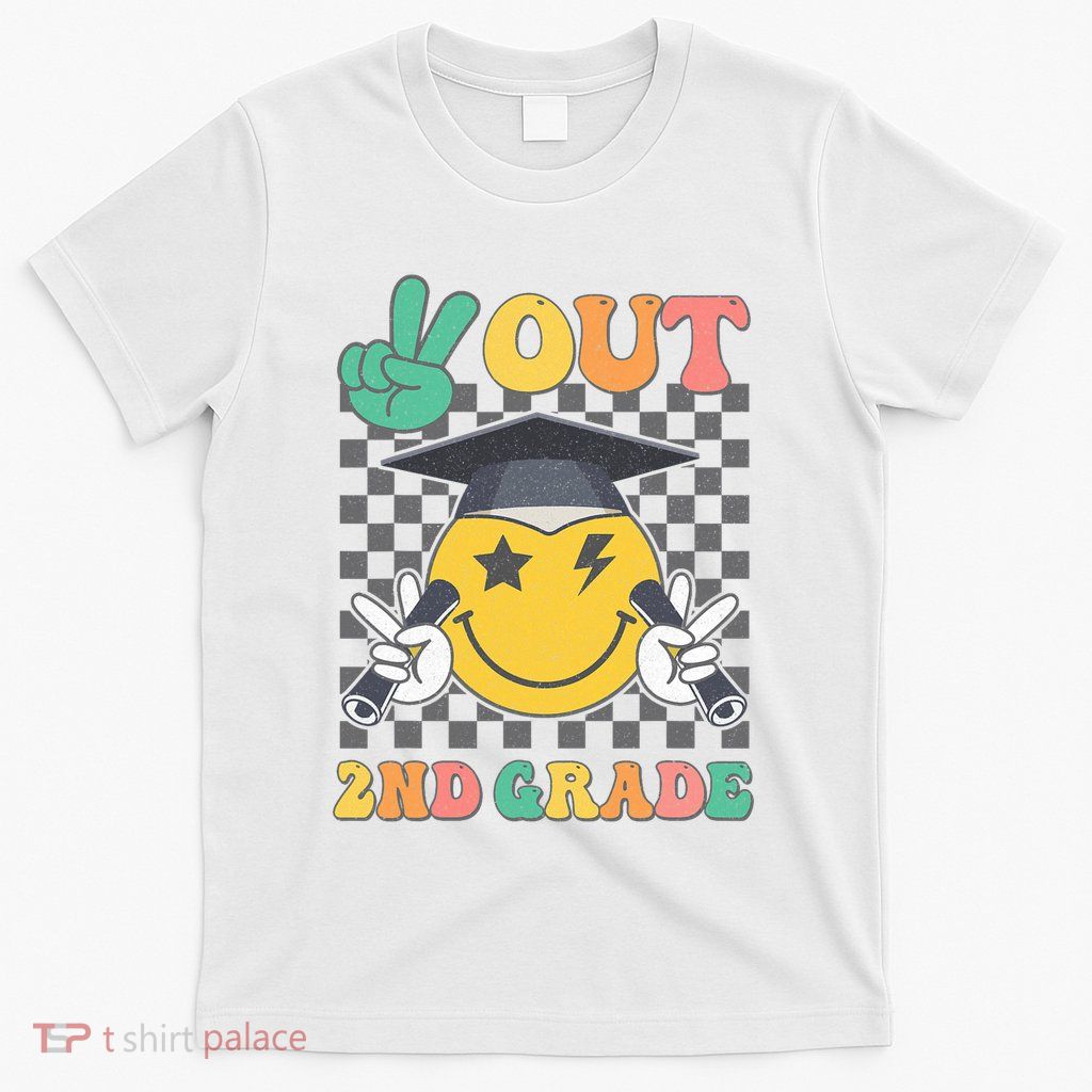 Peace Out 2nd Grade Graduation Last Day School Second Grade T-Shirt