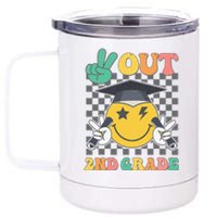 Peace Out 2nd Grade Graduation Last Day School Second Grade 12 oz Stainless Steel Tumbler Cup