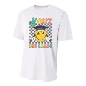 Peace Out 2nd Grade Graduation Last Day School Second Grade Youth Performance Sprint T-Shirt