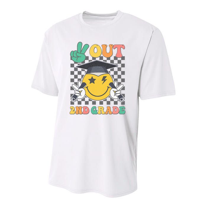 Peace Out 2nd Grade Graduation Last Day School Second Grade Youth Performance Sprint T-Shirt