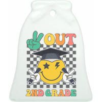 Peace Out 2nd Grade Graduation Last Day School Second Grade Ceramic Bell Ornament