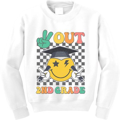 Peace Out 2nd Grade Graduation Last Day School Second Grade Kids Sweatshirt