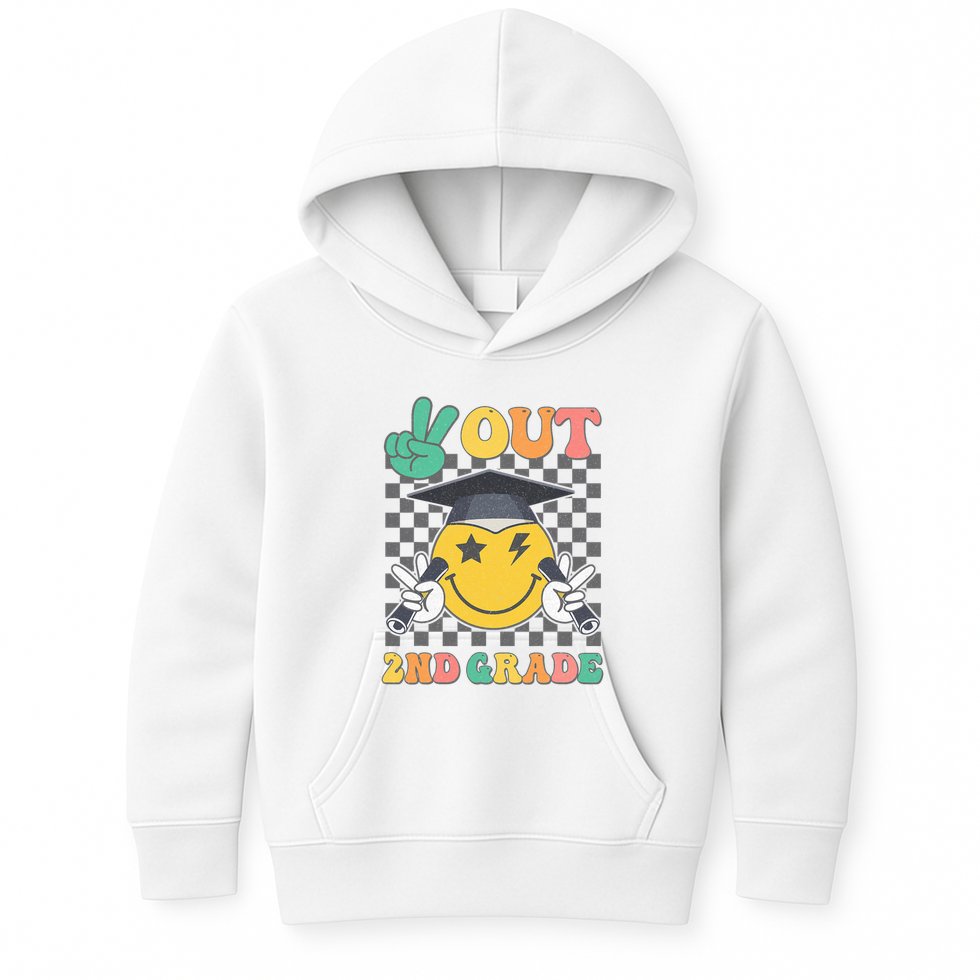 Peace Out 2nd Grade Graduation Last Day School Second Grade Kids Hoodie