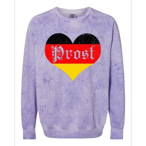 Prost Oktoberfest 2024 German Flag Heart Beer Gift Colorblast Crewneck Sweatshirt