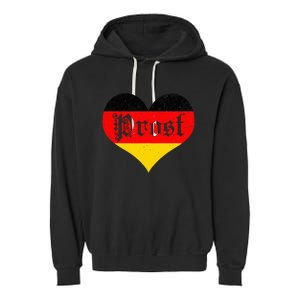 Prost Oktoberfest 2024 German Flag Heart Beer Gift Garment-Dyed Fleece Hoodie