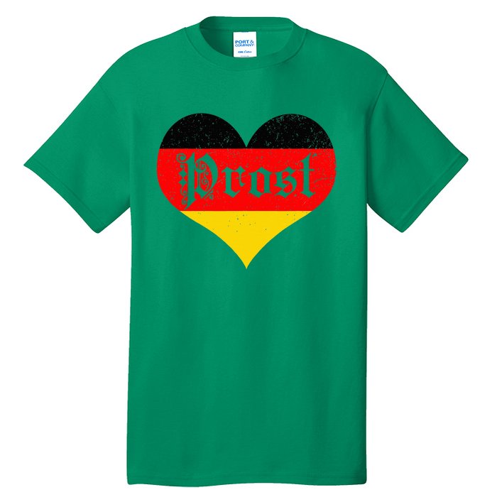 Prost Oktoberfest 2024 German Flag Heart Beer Gift Tall T-Shirt