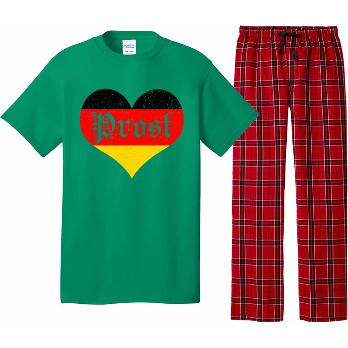 Prost Oktoberfest 2024 German Flag Heart Beer Gift Pajama Set