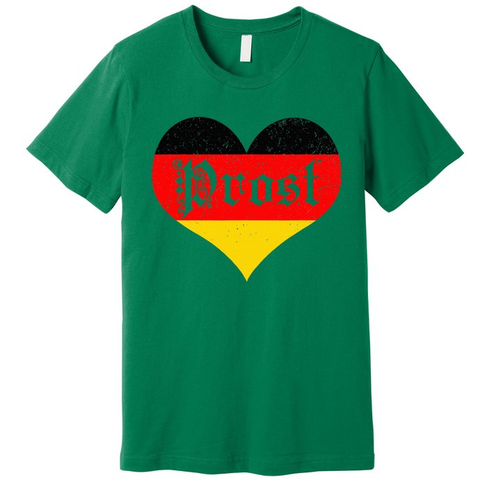 Prost Oktoberfest 2024 German Flag Heart Beer Gift Premium T-Shirt