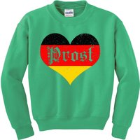 Prost Oktoberfest 2024 German Flag Heart Beer Gift Kids Sweatshirt