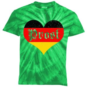 Prost Oktoberfest 2024 German Flag Heart Beer Gift Kids Tie-Dye T-Shirt