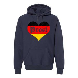 Prost Oktoberfest 2024 German Flag Heart Beer Gift Premium Hoodie