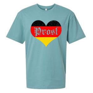 Prost Oktoberfest 2024 German Flag Heart Beer Gift Sueded Cloud Jersey T-Shirt