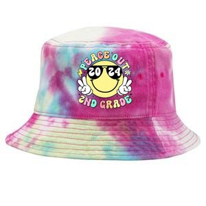 Peace Out 2nd Grade Retro Smile Last Day Of School 2024 Tie-Dyed Bucket Hat