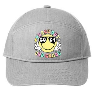 Peace Out 2nd Grade Retro Smile Last Day Of School 2024 7-Panel Snapback Hat