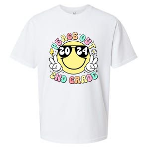 Peace Out 2nd Grade Retro Smile Last Day Of School 2024 Sueded Cloud Jersey T-Shirt