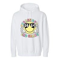 Peace Out 2nd Grade Retro Smile Last Day Of School 2024 Garment-Dyed Fleece Hoodie