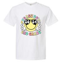 Peace Out 2nd Grade Retro Smile Last Day Of School 2024 Garment-Dyed Heavyweight T-Shirt