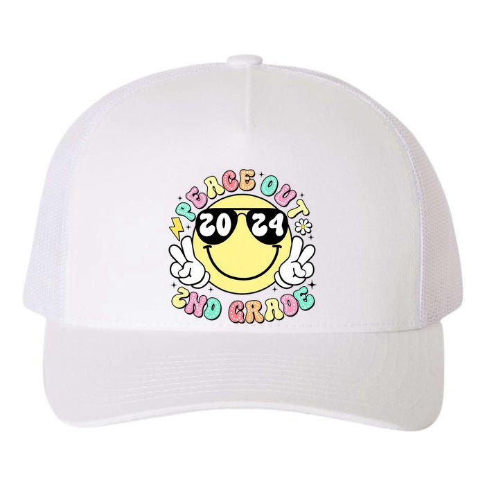 Peace Out 2nd Grade Retro Smile Last Day Of School 2024 Yupoong Adult 5-Panel Trucker Hat