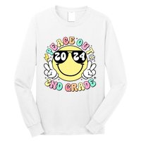 Peace Out 2nd Grade Retro Smile Last Day Of School 2024 Long Sleeve Shirt