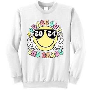 Peace Out 2nd Grade Retro Smile Last Day Of School 2024 Sweatshirt