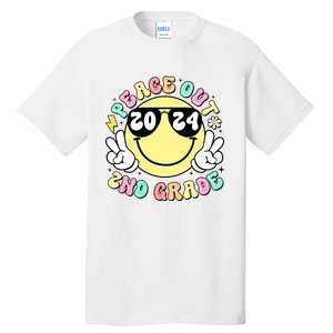 Peace Out 2nd Grade Retro Smile Last Day Of School 2024 Tall T-Shirt