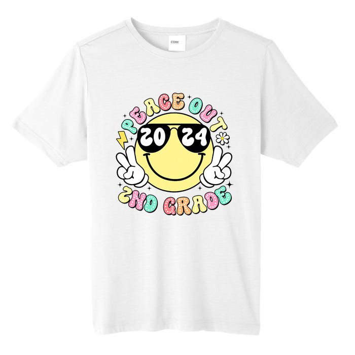 Peace Out 2nd Grade Retro Smile Last Day Of School 2024 Tall Fusion ChromaSoft Performance T-Shirt