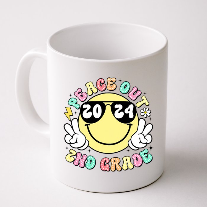 Peace Out 2nd Grade Retro Smile Last Day Of School 2024 Coffee Mug