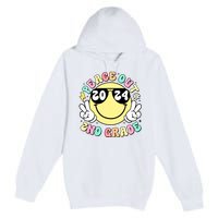 Peace Out 2nd Grade Retro Smile Last Day Of School 2024 Premium Pullover Hoodie